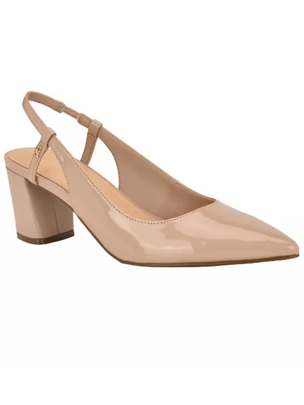 Tommy Hilfiger Nude Patent Slingback Block Heel